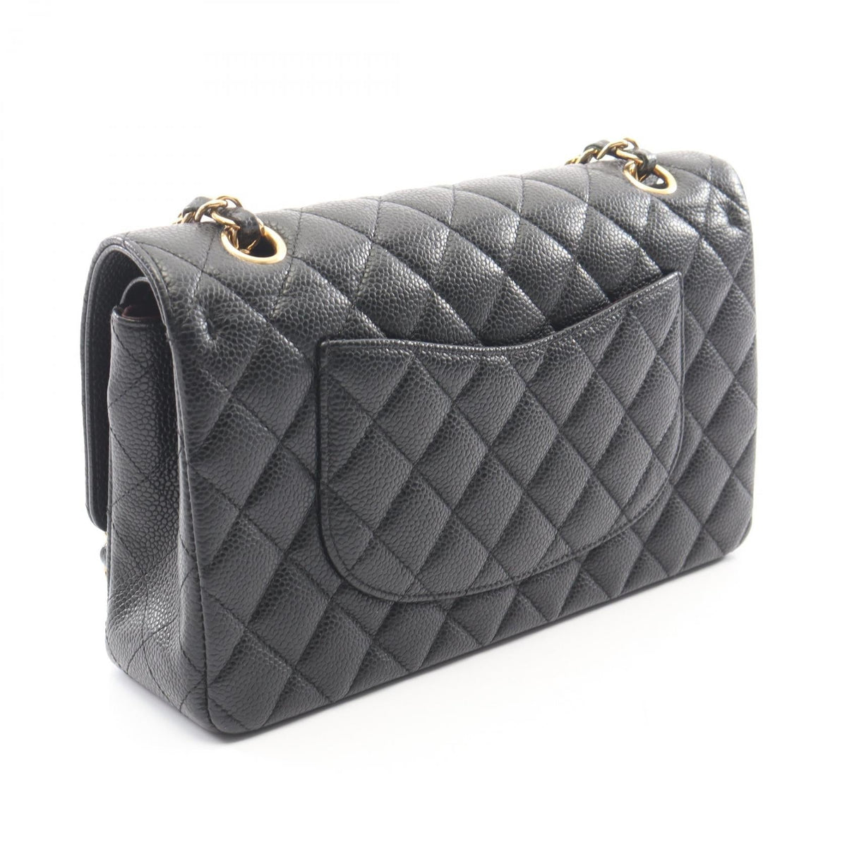 CHANEL Black Matelasse W flap Grained Calfskin leather 2104102529662