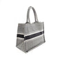 Dior BOOK TOTE Medium Houndstooth Pattern Tote Bag White/Black canvas 2101220100858