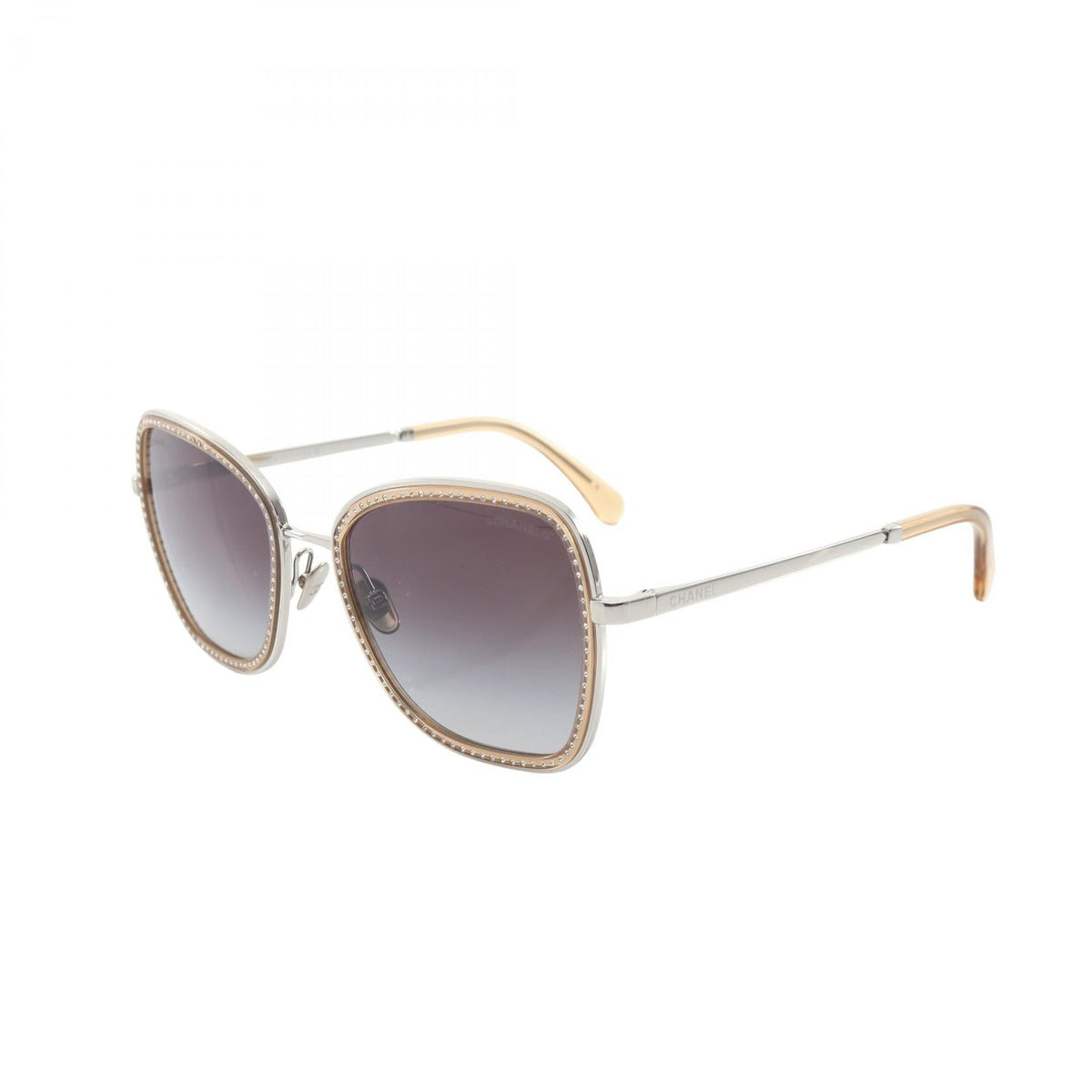 CHANEL Silver/Beige/Clear Gradation lens Other�Metal / Plastic / Rhinestone 2101220097912