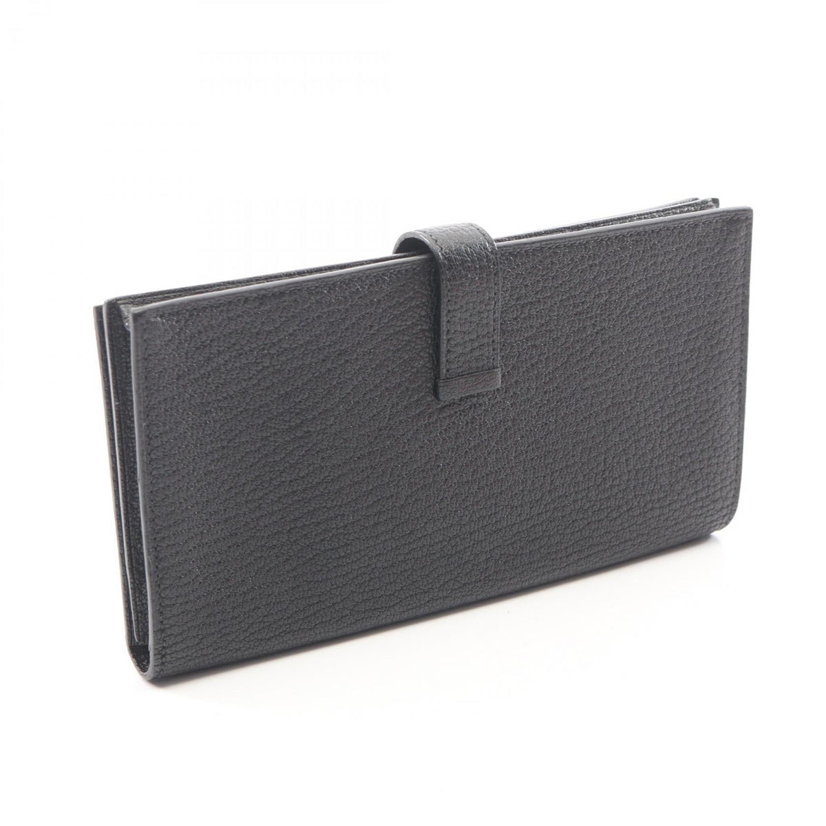 HERMES Bearn Soufflet Bifoldpurse Black Chevre leather Chevre 2101220101954