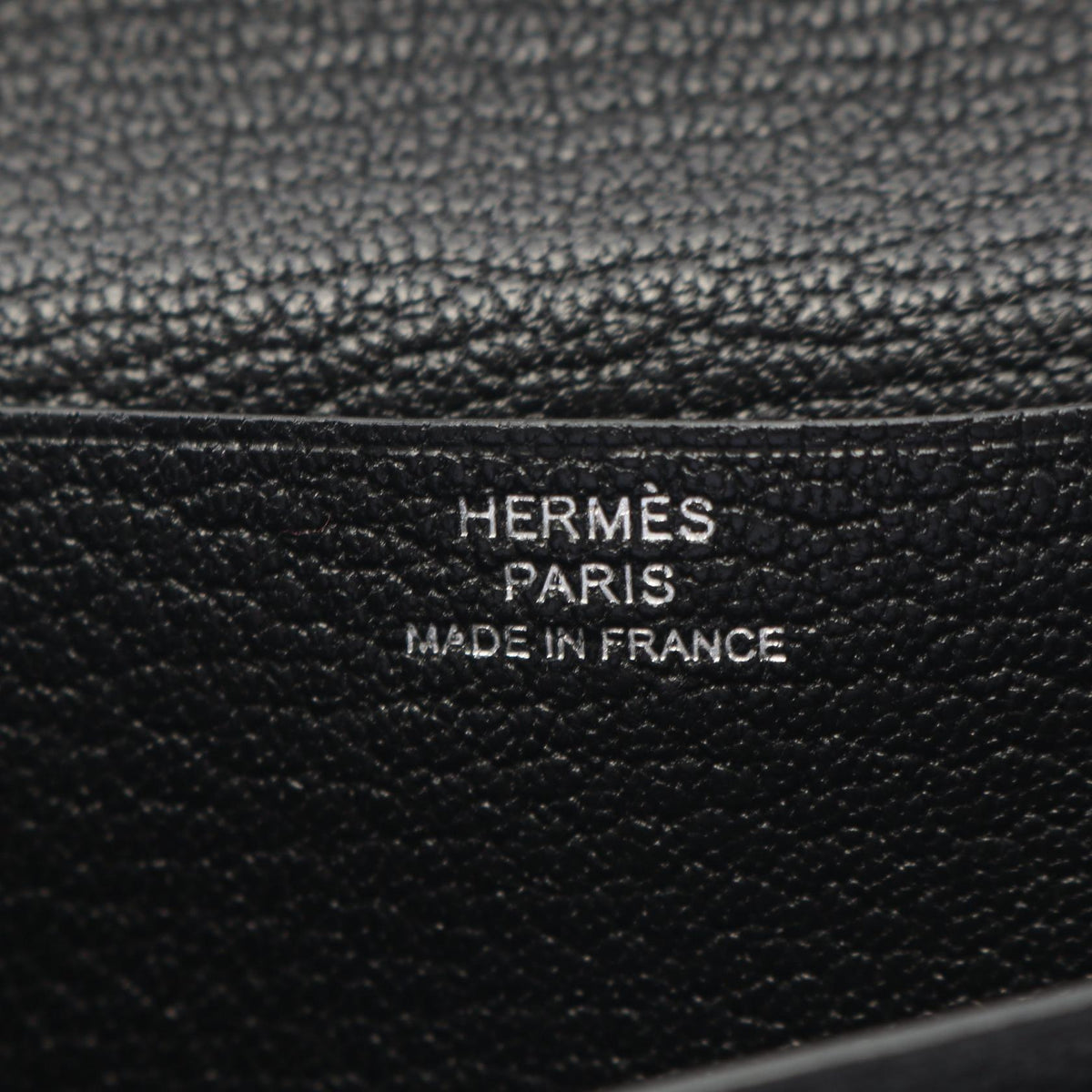 HERMES Bearn Soufflet Bifoldpurse Black Chevre leather Chevre 2101220101954
