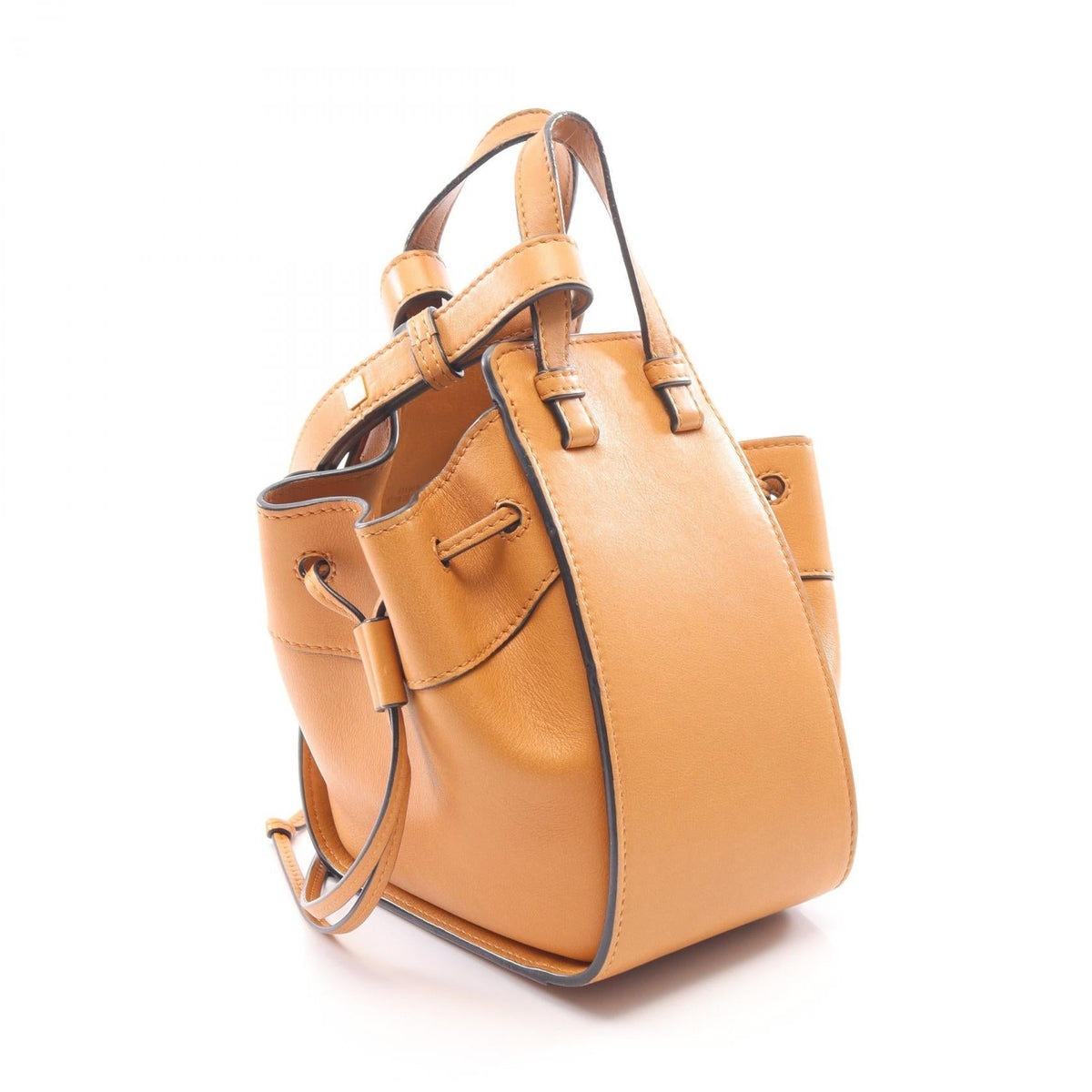 LOEWE Hammock Drawstring Bag Mini 2WAY Handbag Brown leather 2101219957814