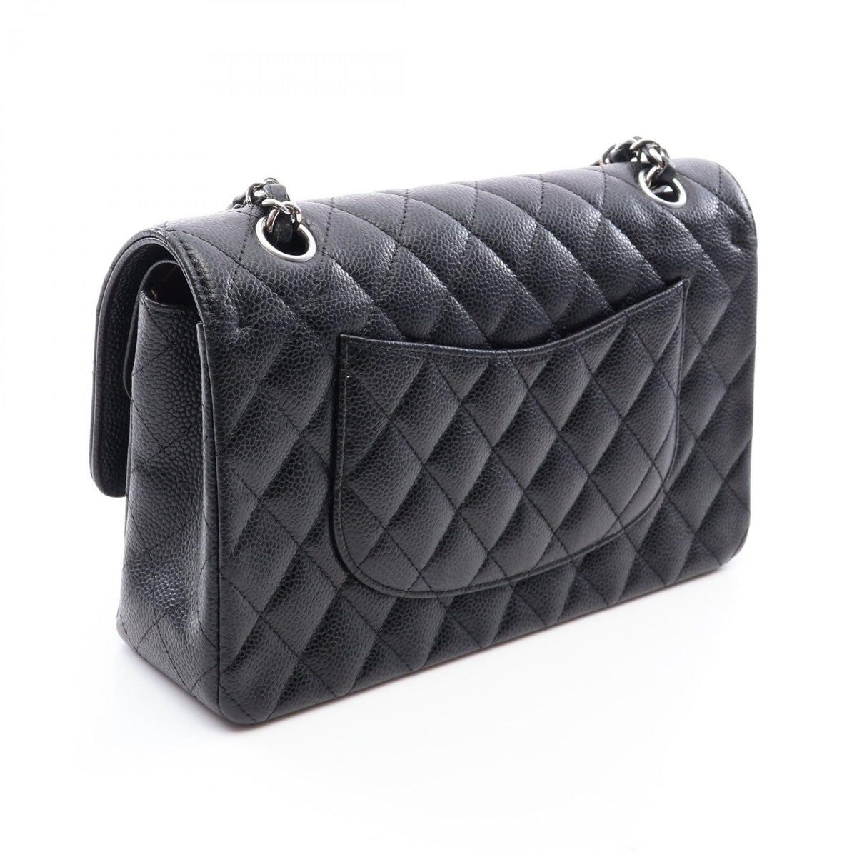 CHANEL Black Matelasse W flap Grained Calfskin leather 2101220005245