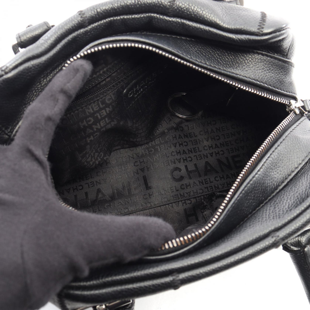 CHANEL Black Chocolate bar Grained Calfskin leather 2101219736761