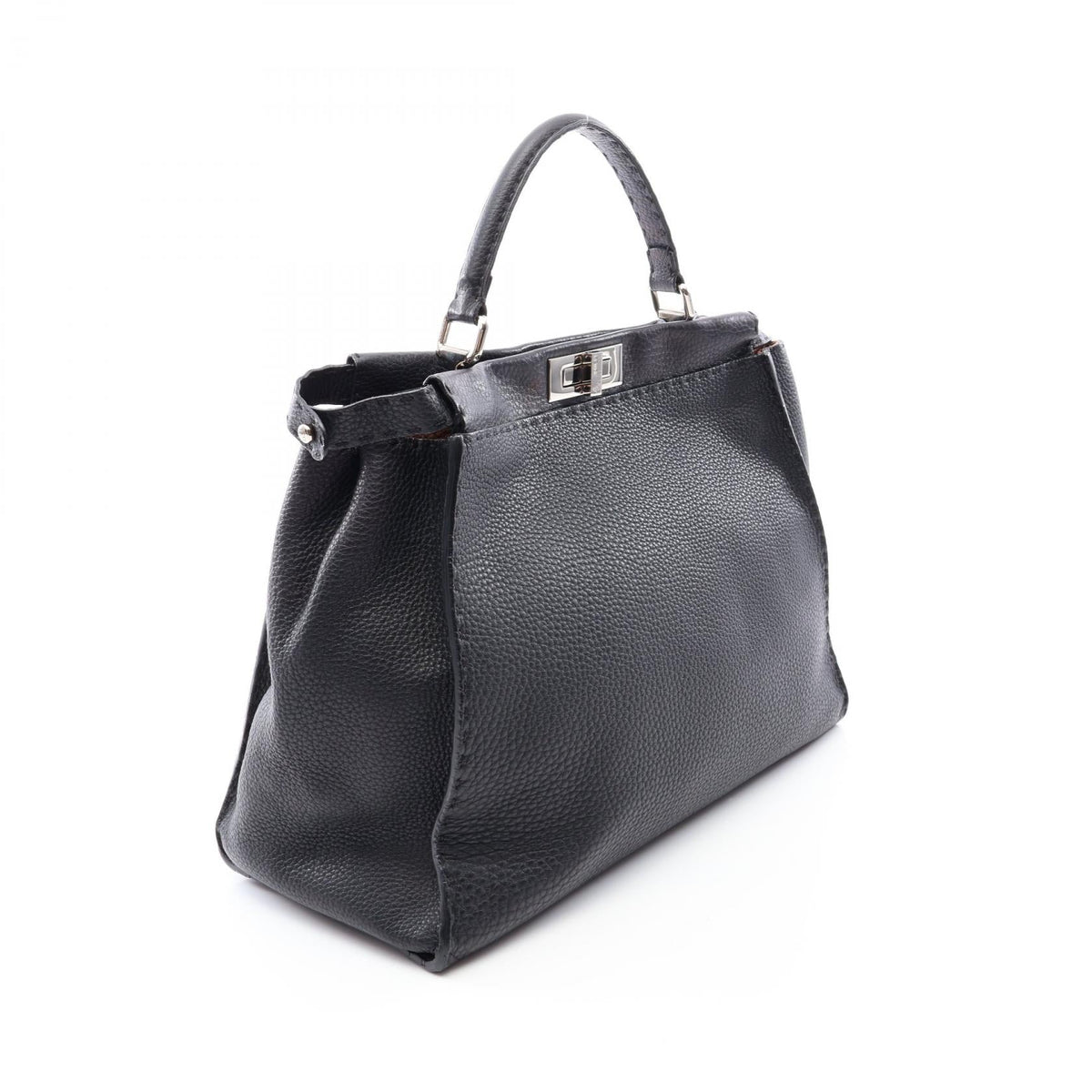 FENDI Selleria Peekaboo Large 2WAY Handbag Black leather 8BN210 2101219946658