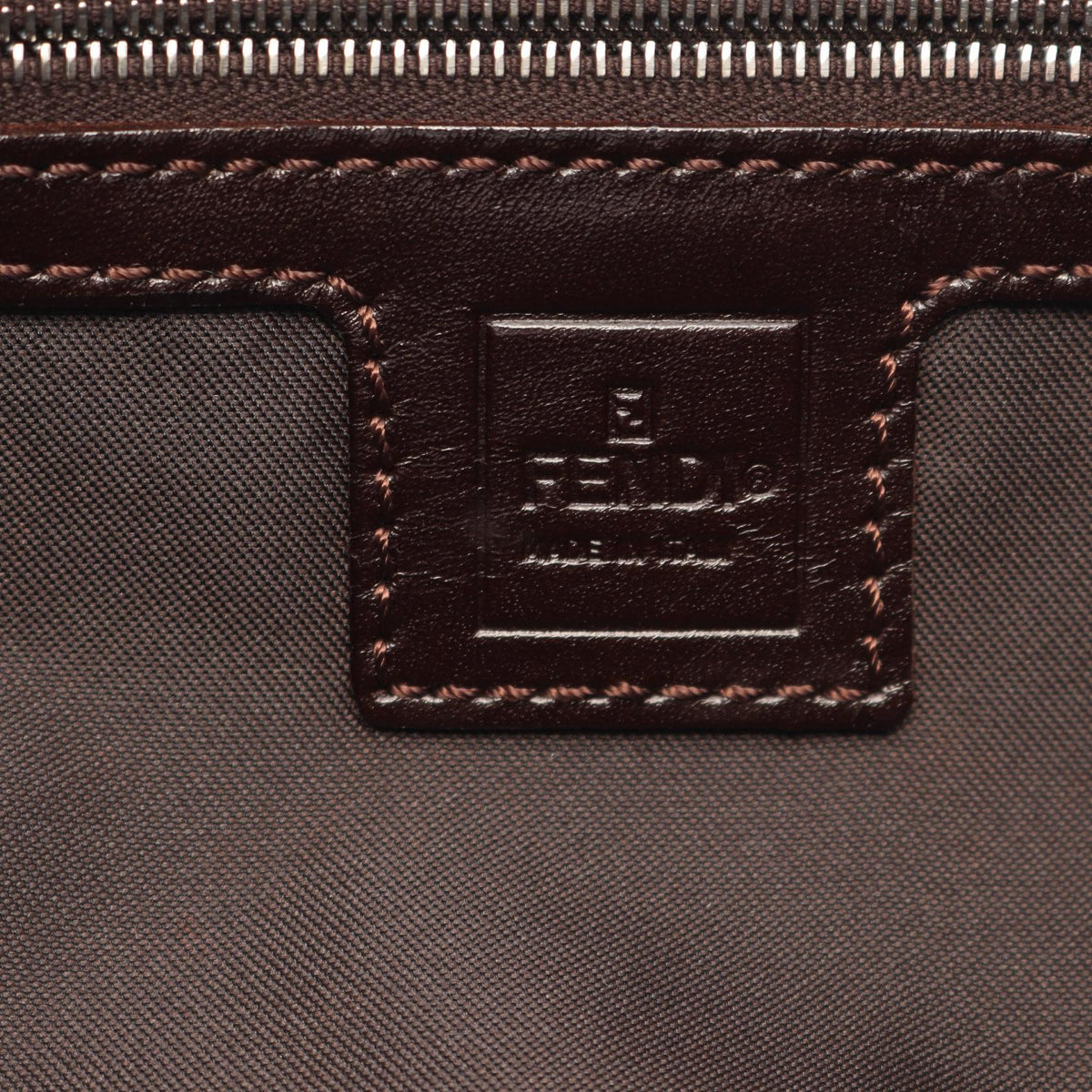 FENDI Mamma bucket Zucca Handbag Brown canvas�leather 2101220116163