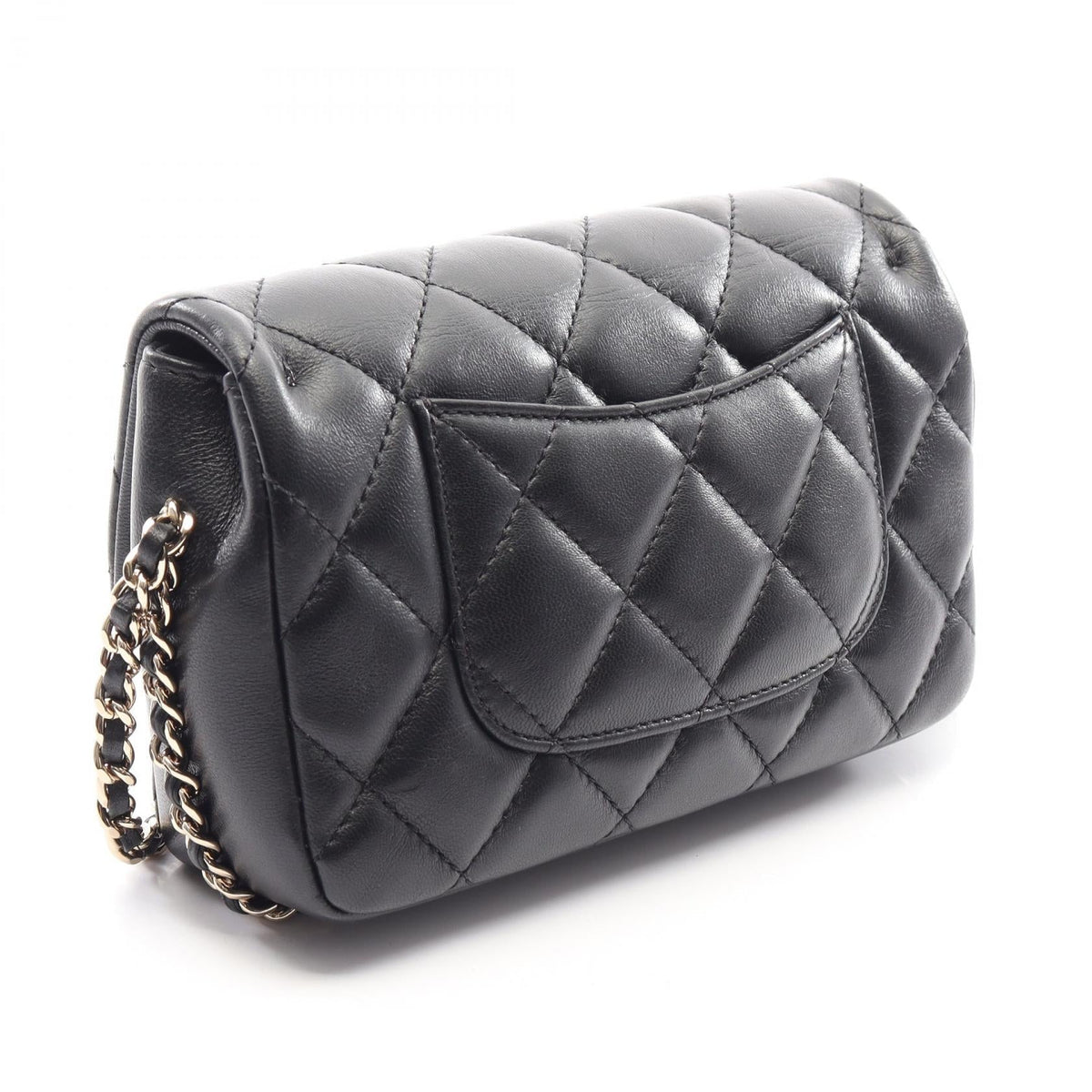 CHANEL Black Matelasse small flap Lambskin (sheep leather) 2104102516099