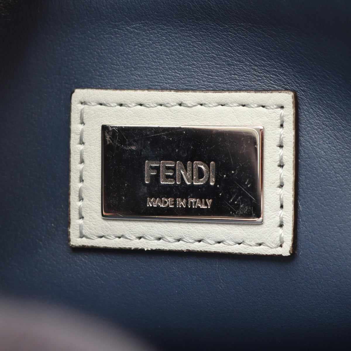 FENDI Petit to Jules 2WAY Handbag Gray/Navy leather 8BH258 2101220060015