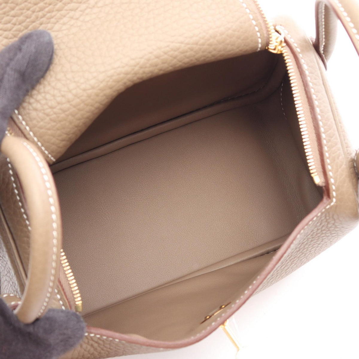 HERMES Lindy Mini Etoupe Gray Shoulder BagEtoupe Grey Etoupe Grey Gray Taurillon Clemence leather 2107601170007