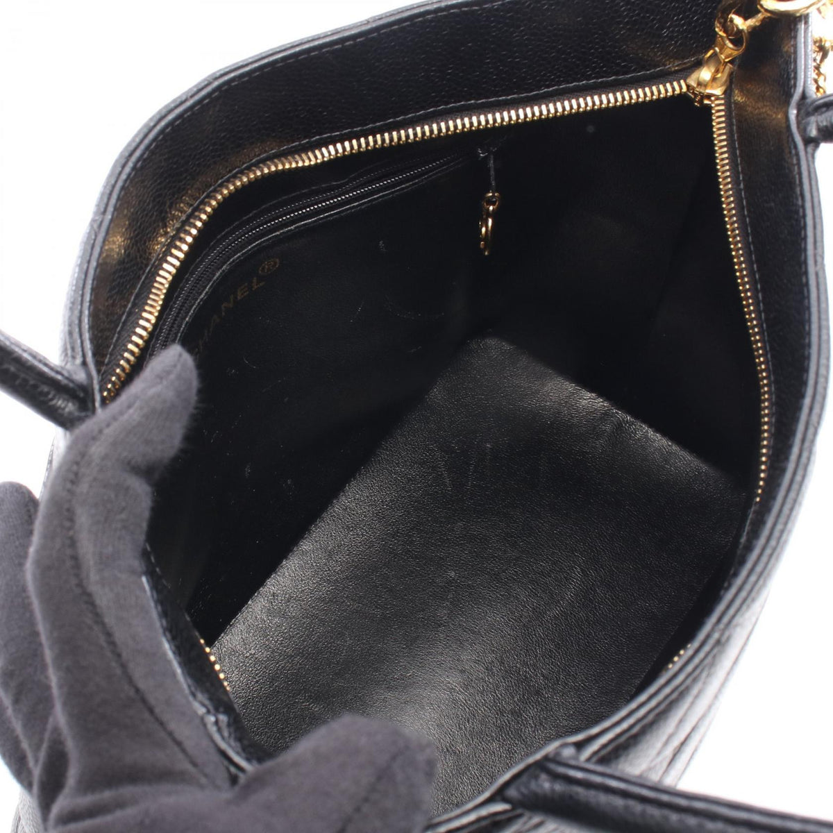 CHANEL Black Medallion tote Grained Calfskin leather A01804 2106800641820