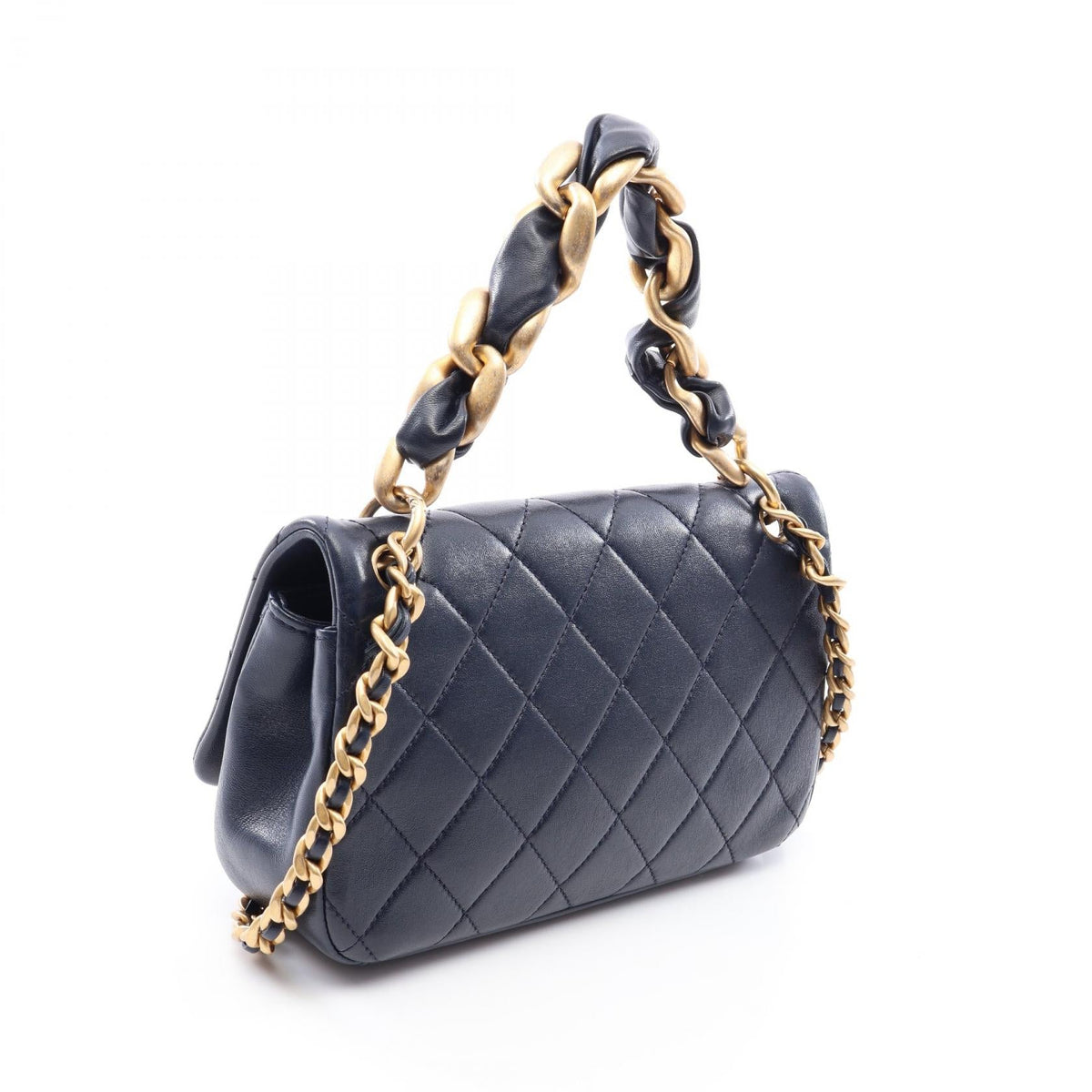 CHANEL Navy Matelasse 2WAY Lambskin (sheep leather) AS2387 2101220131852