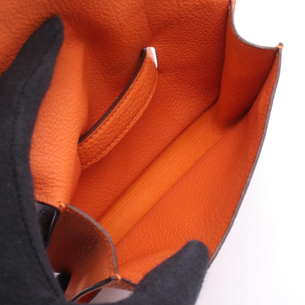 HERMES Pochette green Waist bag Body bagOrange Orange Orange Togo leather Other Togo leather 2101220100704