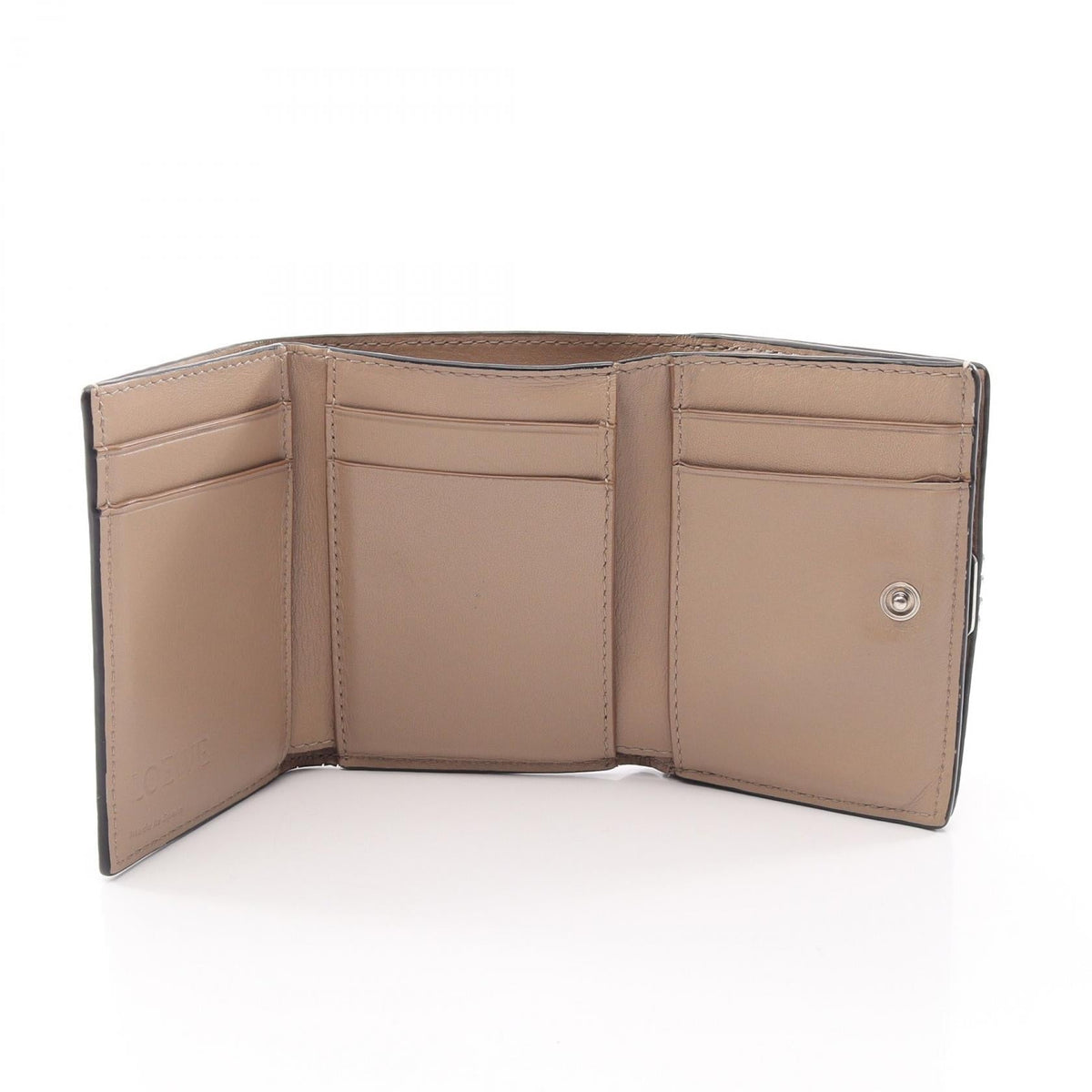 LOEWE Anagram Trifold Tri-fold wallet Beige leather 2120900132835
