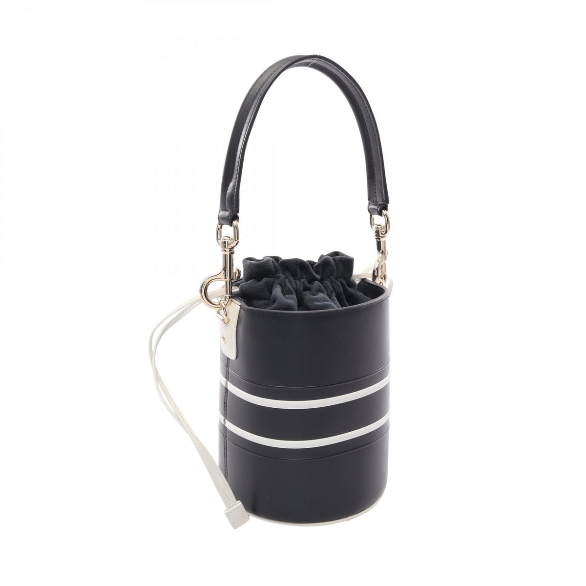 Dior VIBE Micro Bucket Bag 2WAY Handbag Navy/White leather 2120900132262