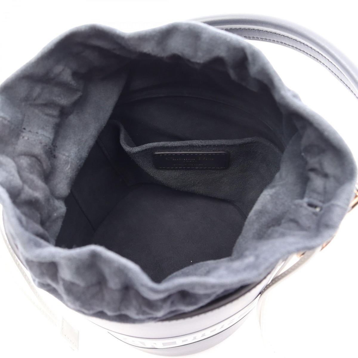 Dior VIBE Micro Bucket Bag 2WAY Handbag Navy/White leather 2120900132262