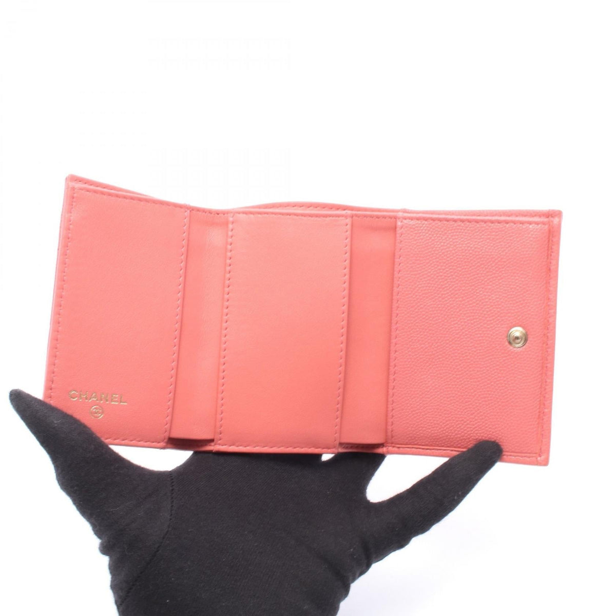 CHANEL Pink Classic Small Flap Wallet Matelasse Grained Calfskin leather 2104102531207