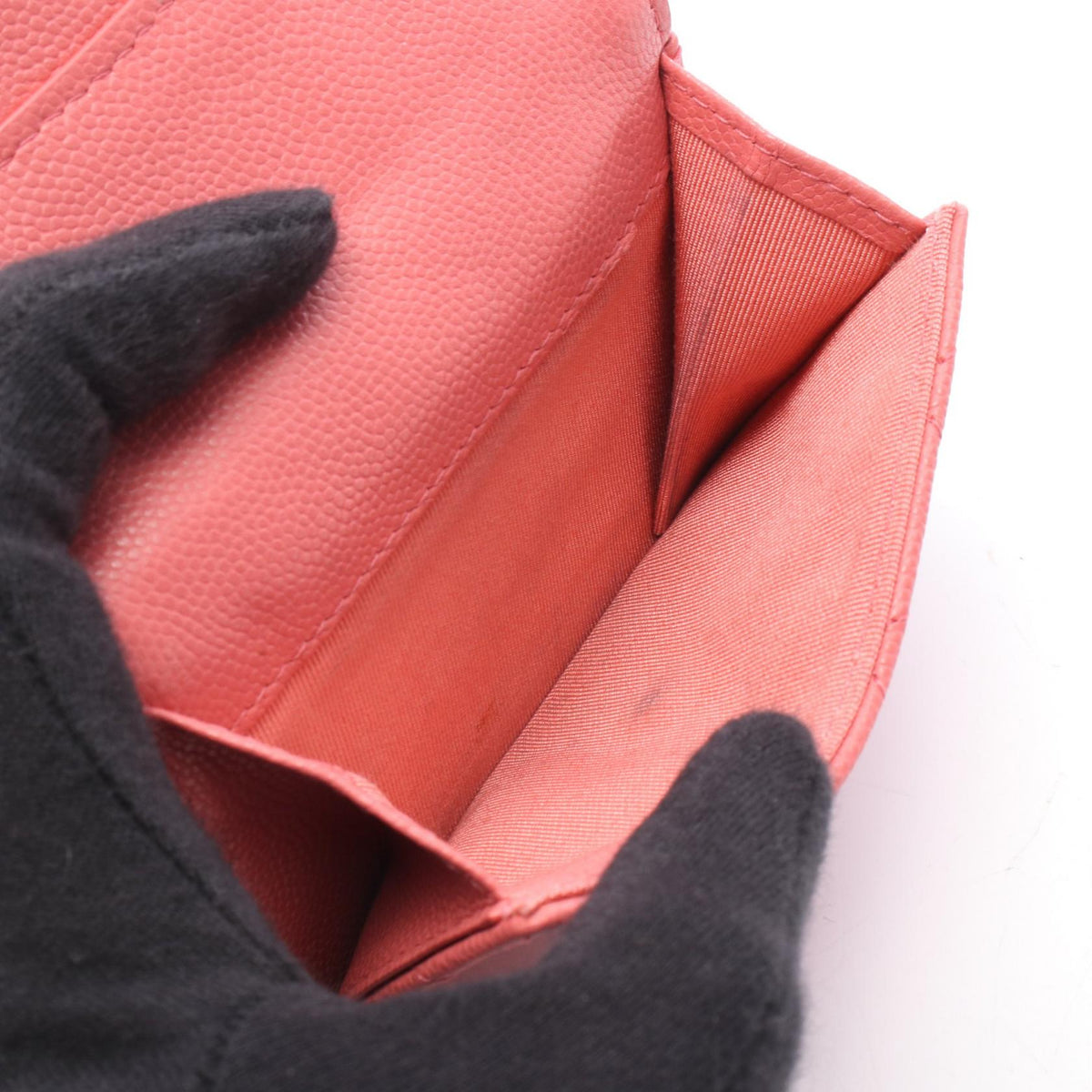 CHANEL Pink Classic Small Flap Wallet Matelasse Grained Calfskin leather 2104102531207