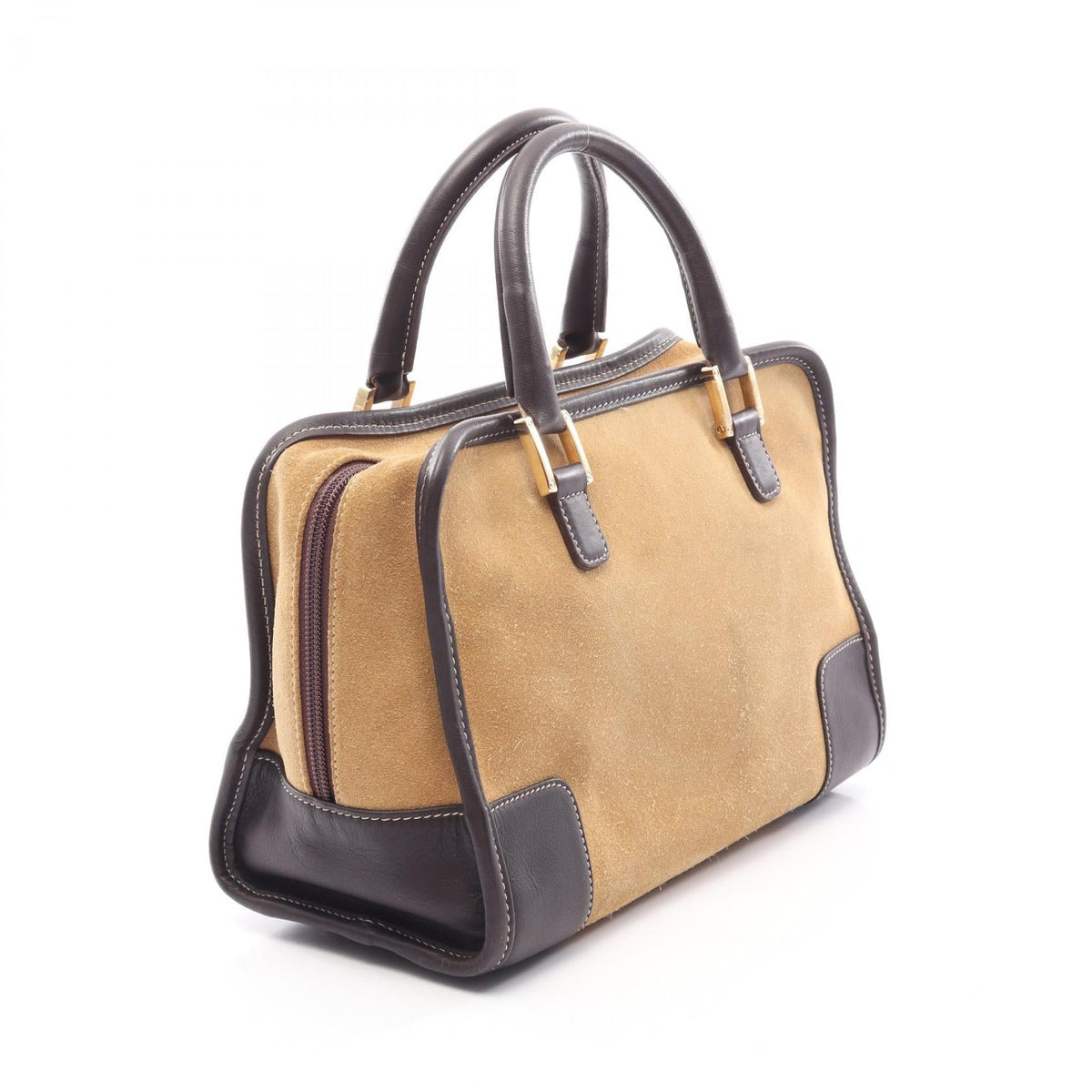 LOEWE Amazona 28 Handbag Brown Suede leather 2101220083908