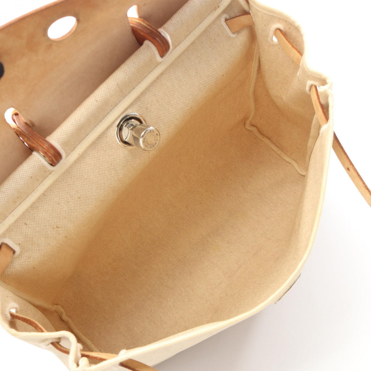 HERMES Ailebag MM Ecru Natural 2WAY HandbagBeige Beige Beige/Brown Toile H Other Toile H / Vache leather Hunter 2101220125622
