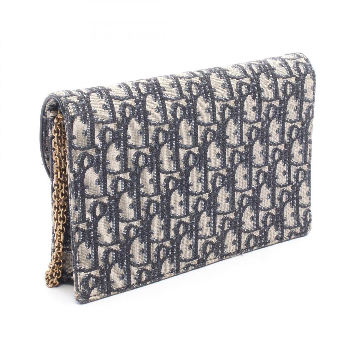 Christian Dior SADDLE Chain Pouch, Medium, Oblique Jacquard Shoulder Bag Navy/Beige canvas leather S5907CTZQ_M928 2101220127640