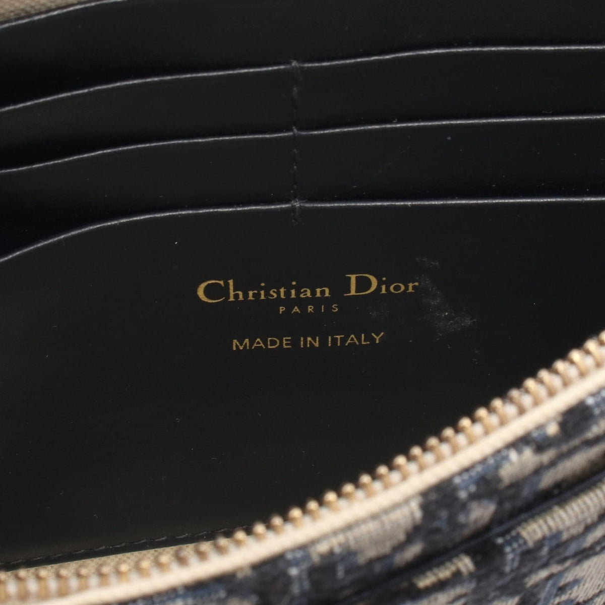 Christian Dior SADDLE Chain Pouch, Medium, Oblique Jacquard Shoulder Bag Navy/Beige canvas leather S5907CTZQ_M928 2101220127640