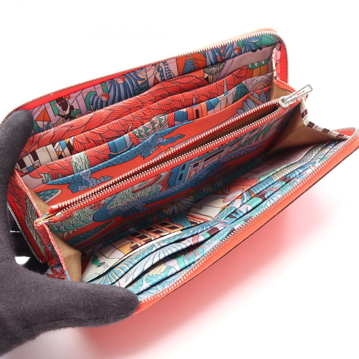 HERMES Azap Long Silkin Rose Texas Around long wallet Red Epsom Other Epsom 2107601171967