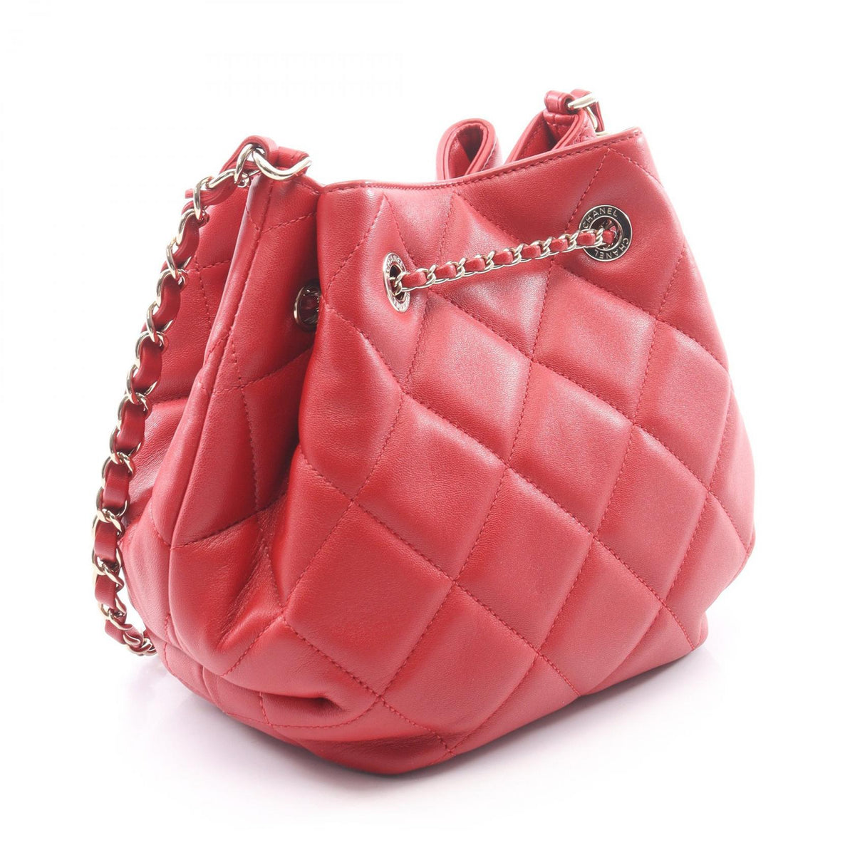 CHANEL Red Matelasse Lambskin (sheep leather) AS1801 2106800639377