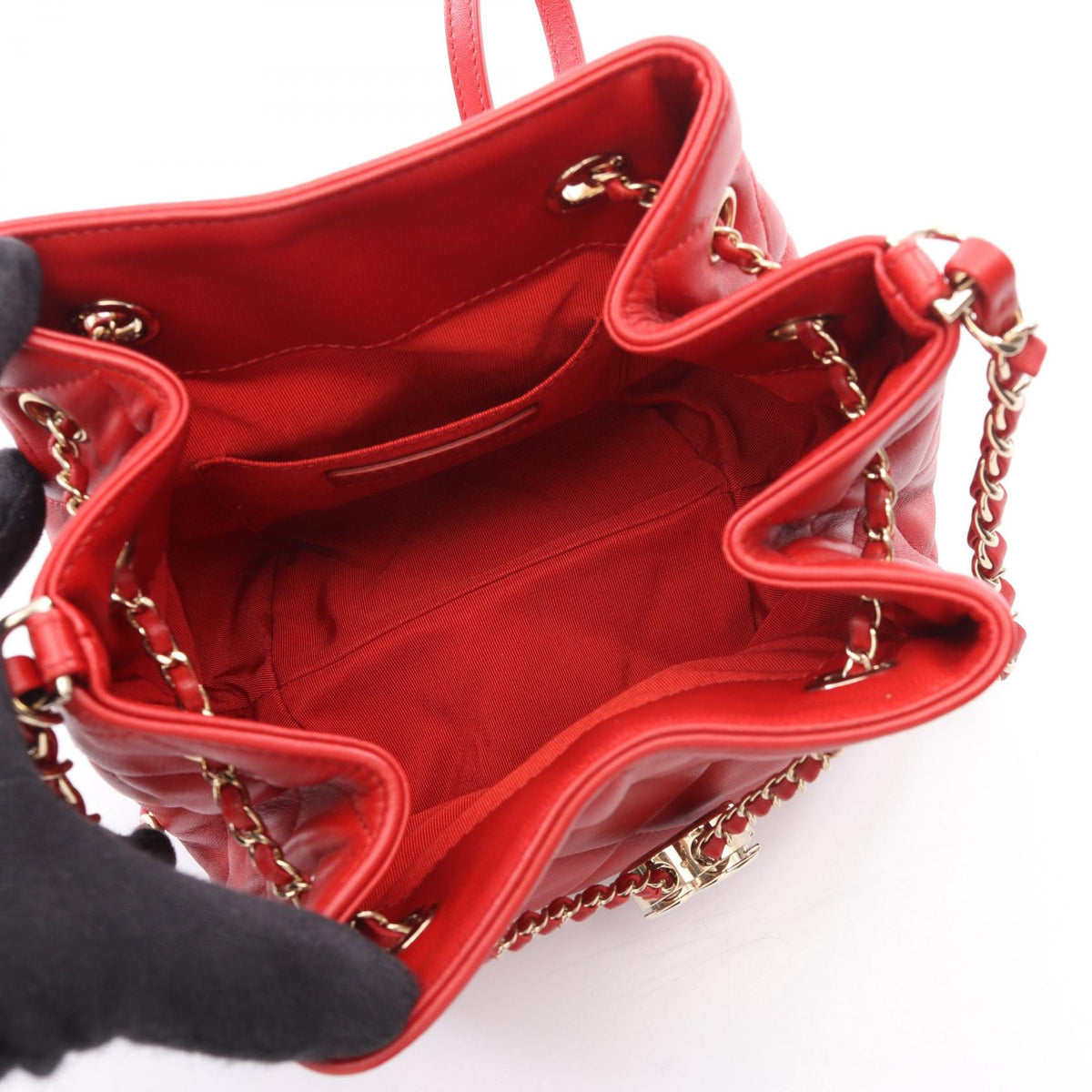 CHANEL Red Matelasse Lambskin (sheep leather) AS1801 2106800639377