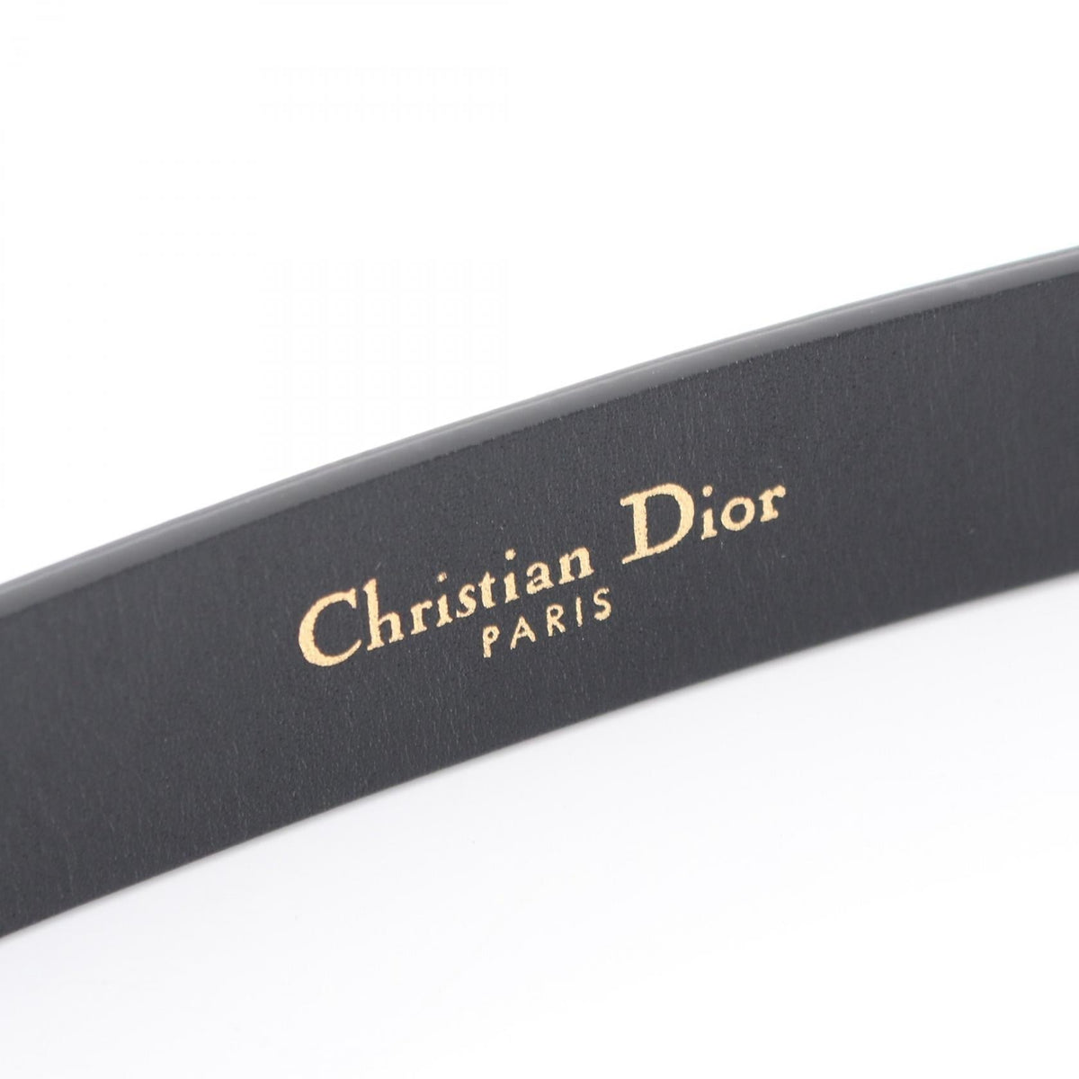 Dior CD logo buckle, gold hardware belt Black leather 2104102516716