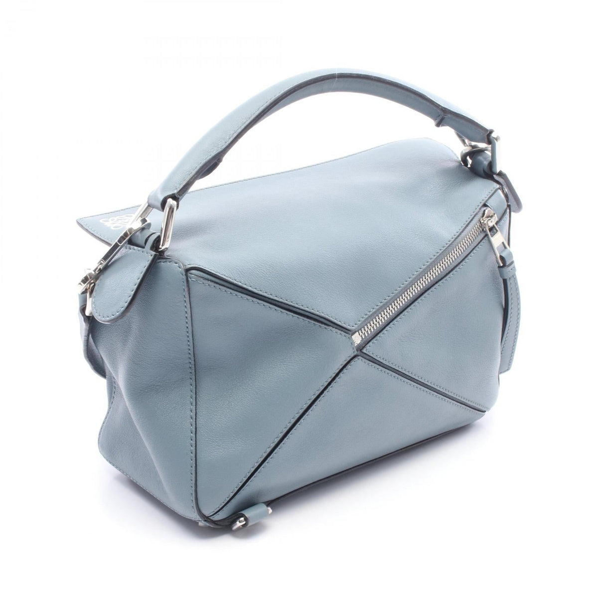 LOEWE PUZZLE BAG SMALL (2-Way) Handbag Blue leather 322.30.S21 2101220131906