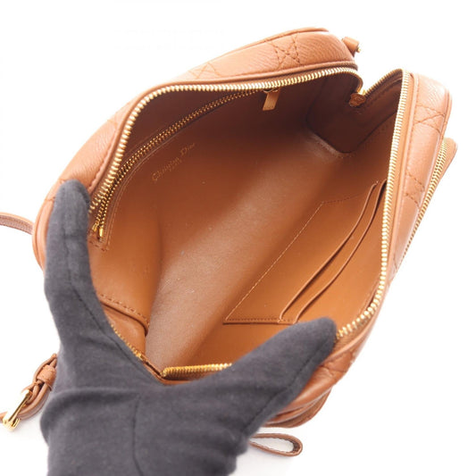 Christian Dior Caro Double Pouch Cannage Shoulder Bag Brown leather 2120100036568
