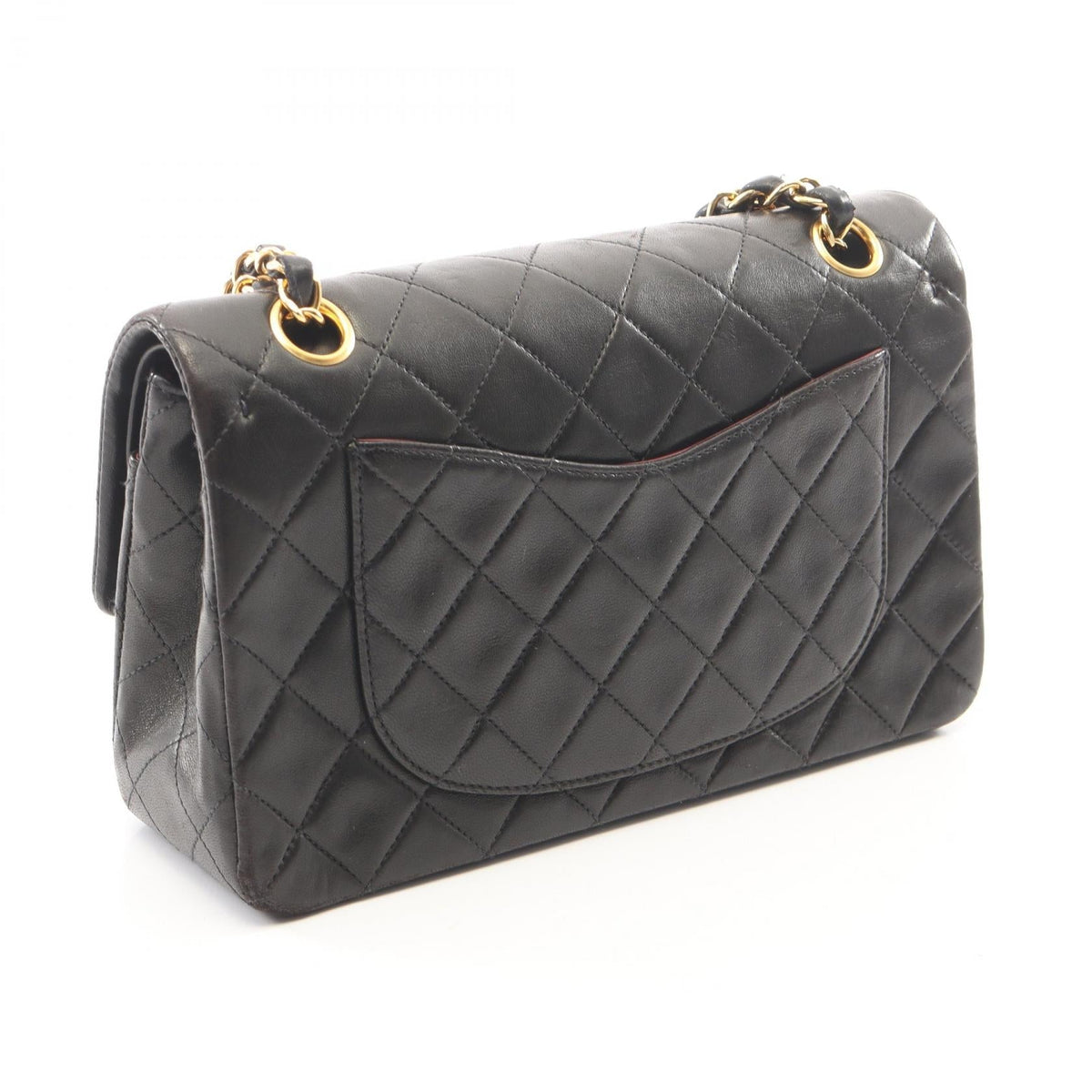 CHANEL Black Matelasse W flap Lambskin (sheep leather) 2107400258500