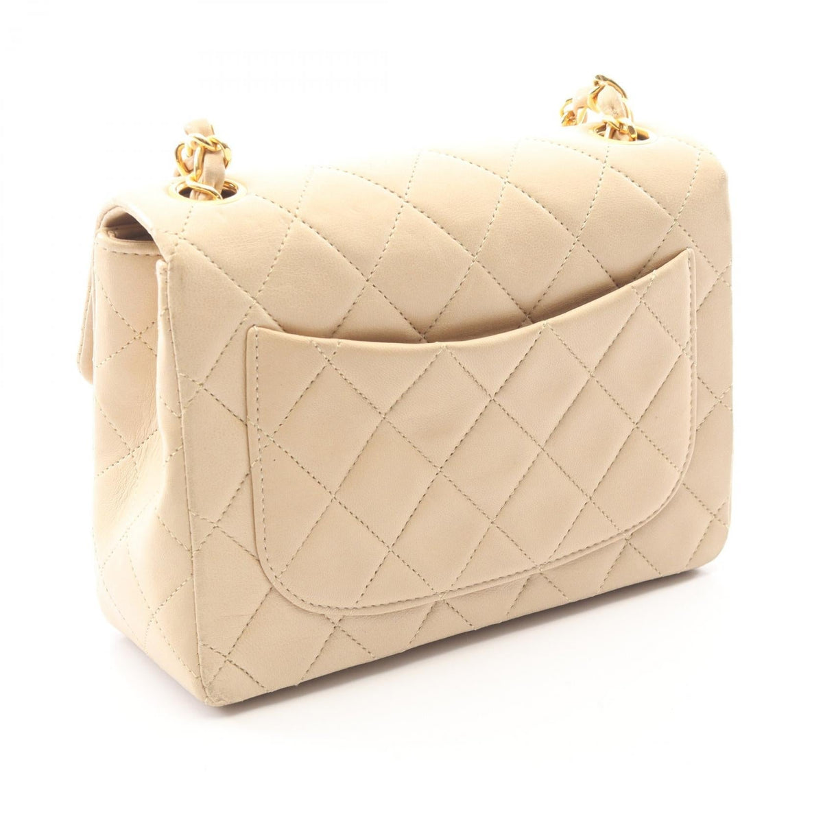 CHANEL Beige Mini Matelasse Lambskin (sheep leather) 2101220084417
