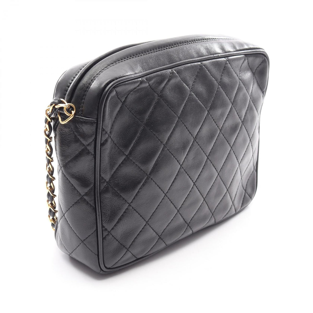 CHANEL Black Matelasse fringe Lambskin (sheep leather) 2101219988658