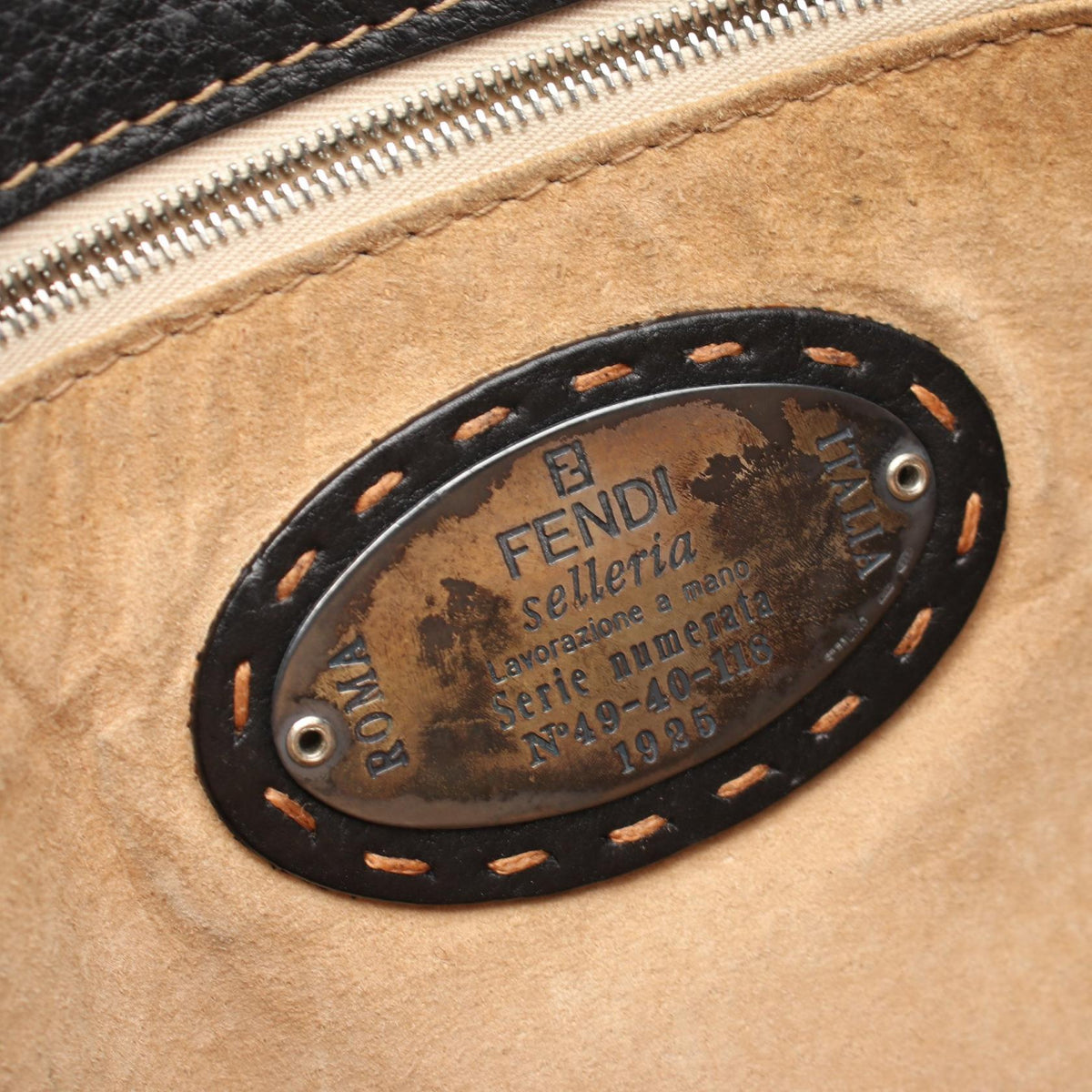FENDI Selleria Shoulder Bag Black leather 2101219902661