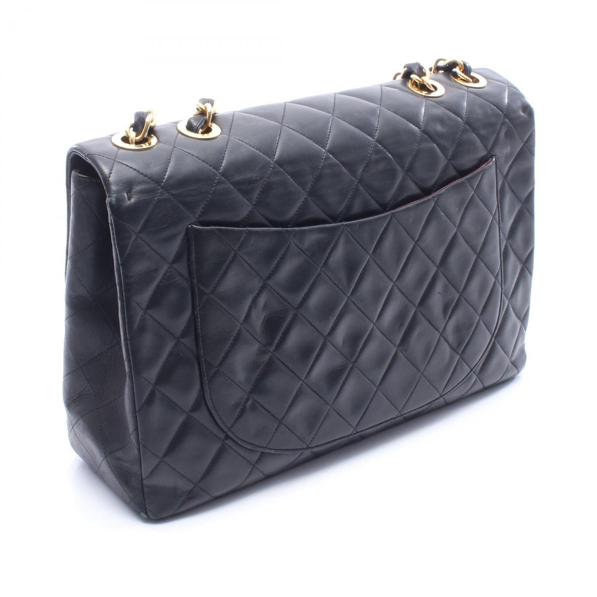 CHANEL Black Deca Matelasse 34 Single Flap Lambskin (sheep leather) 2101219737096