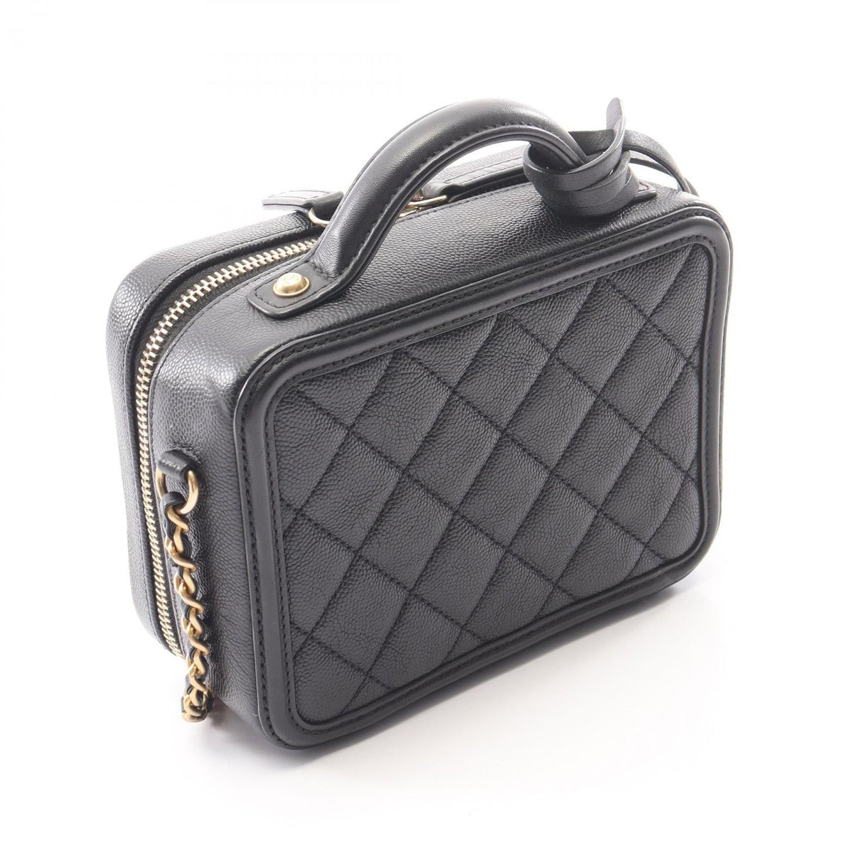 CHANEL Black CC Figley Small Vanity Bag 2WAY Grained Calfskin leather leather 2101220137854
