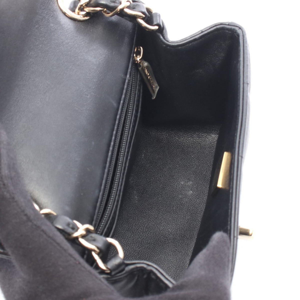 CHANEL Black Chocolate Bar Mini Flap leather 2101220138028