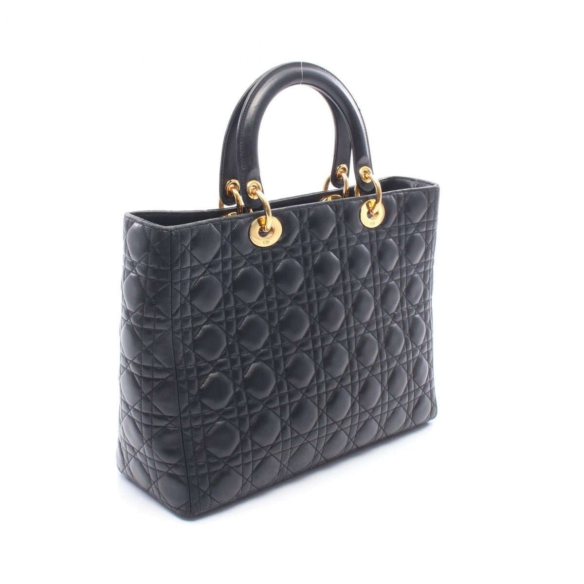 Dior Lady Christian Dior Large 2-Way Handbag Black leather 2101220138127