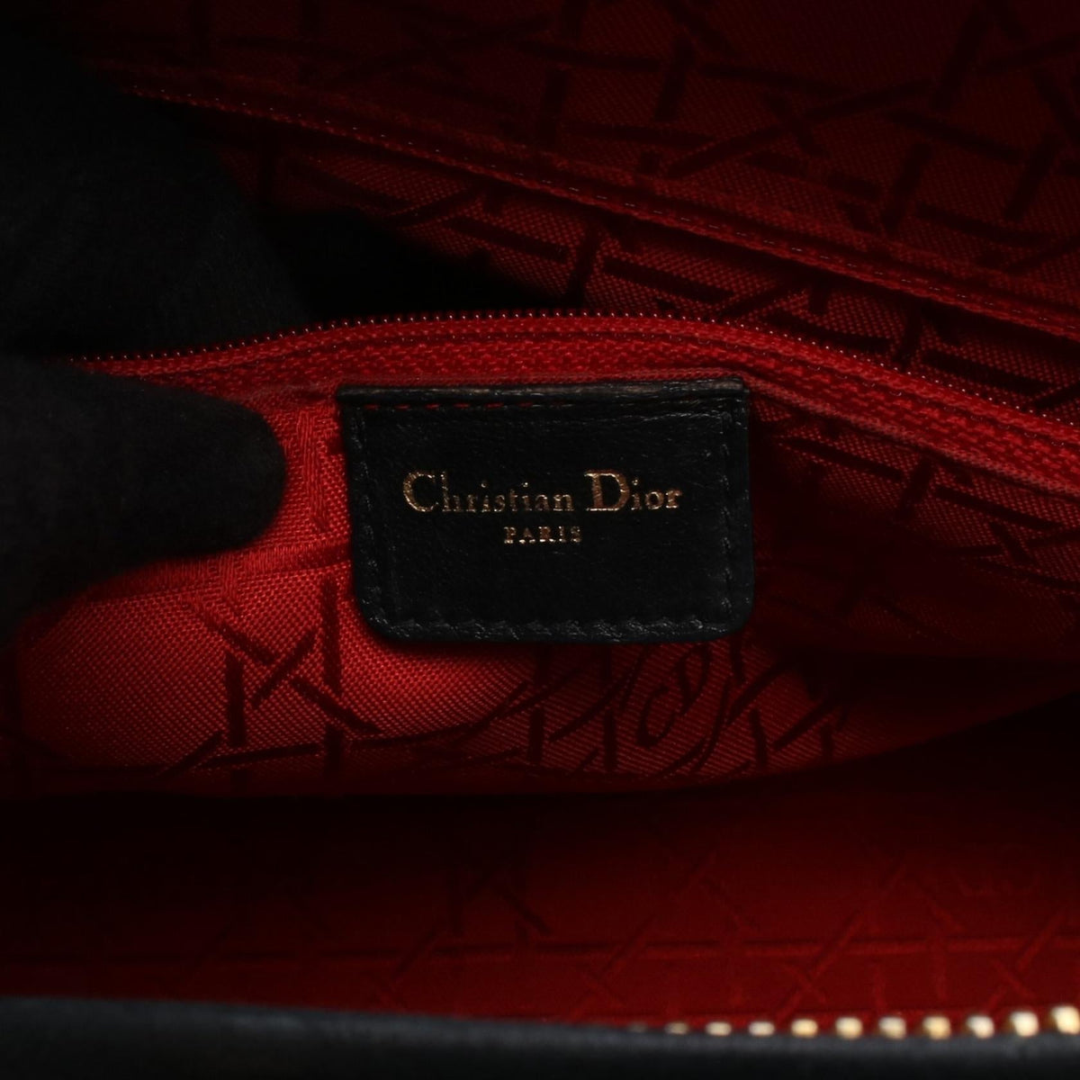 Dior Lady Christian Dior Large 2-Way Handbag Black leather 2101220138127