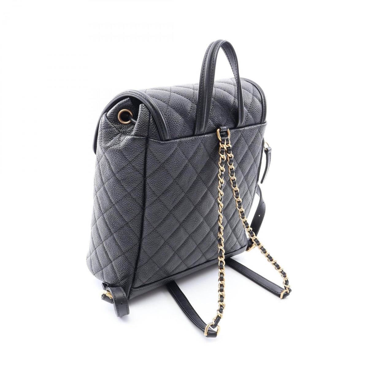 CHANEL Black CC filigree Grained Calfskin leather 2104102536370