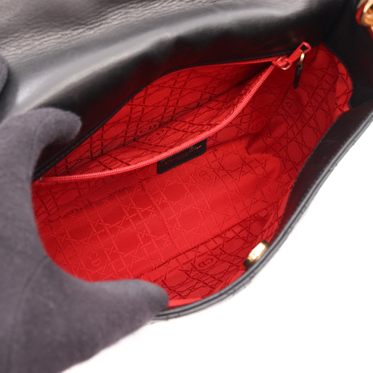 Dior Lady Christian Dior Shoulder Bag Black leather 2101220140533