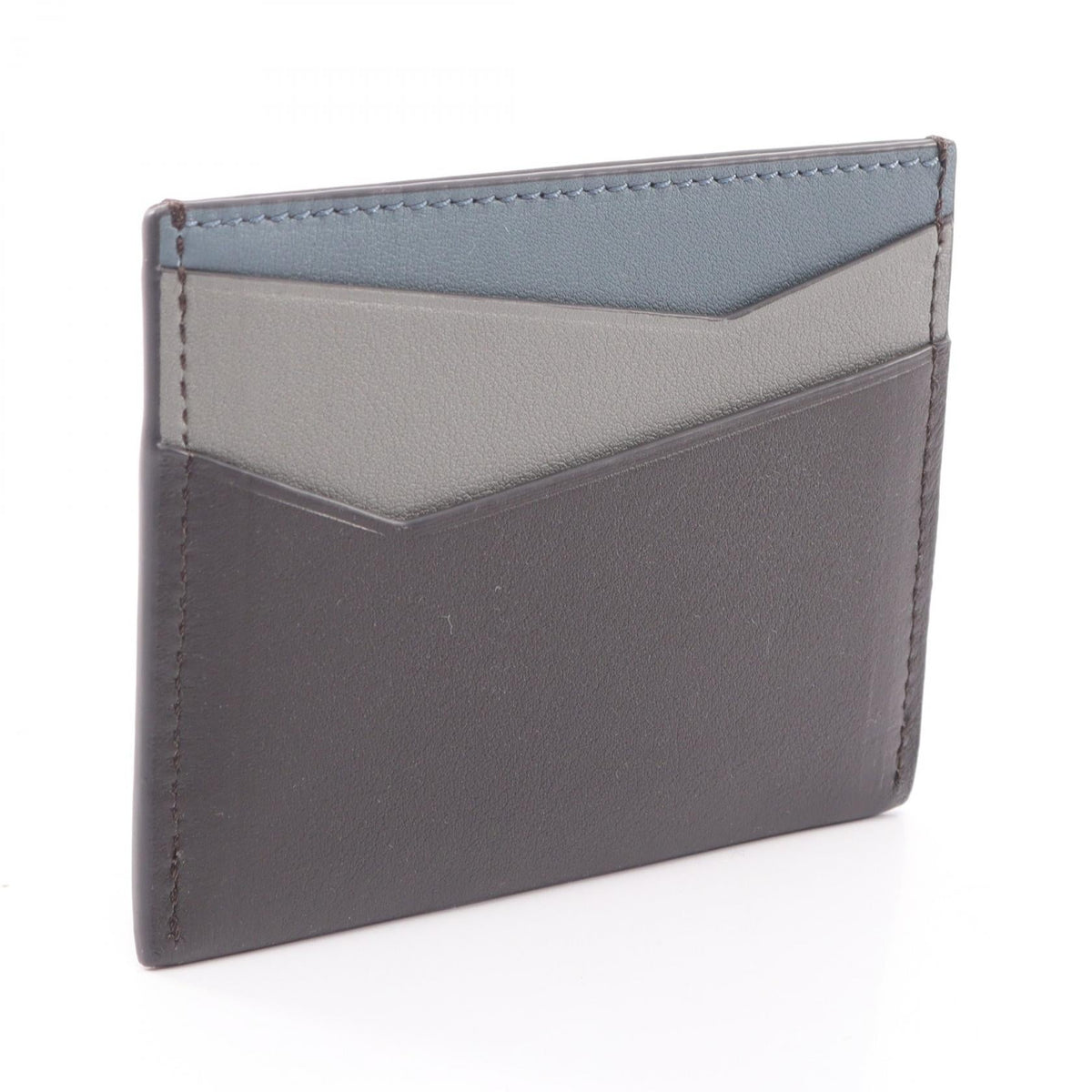 LOEWE puzzle plain card holder Card Case Brown/Beige/Blue leather C510Q77X050679 2101220148553