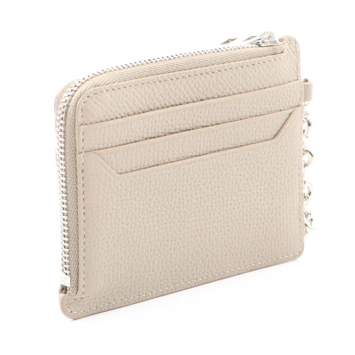 LOEWE Anagram Square Coin Card Holder with Keyring coin purse Beige leather C821SQLX035541 2101220148713
