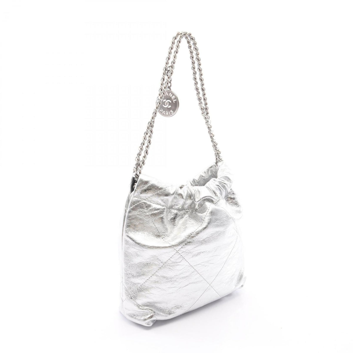 CHANEL Silver CHANEL 22 Mini 2WAY leather 2104102536738