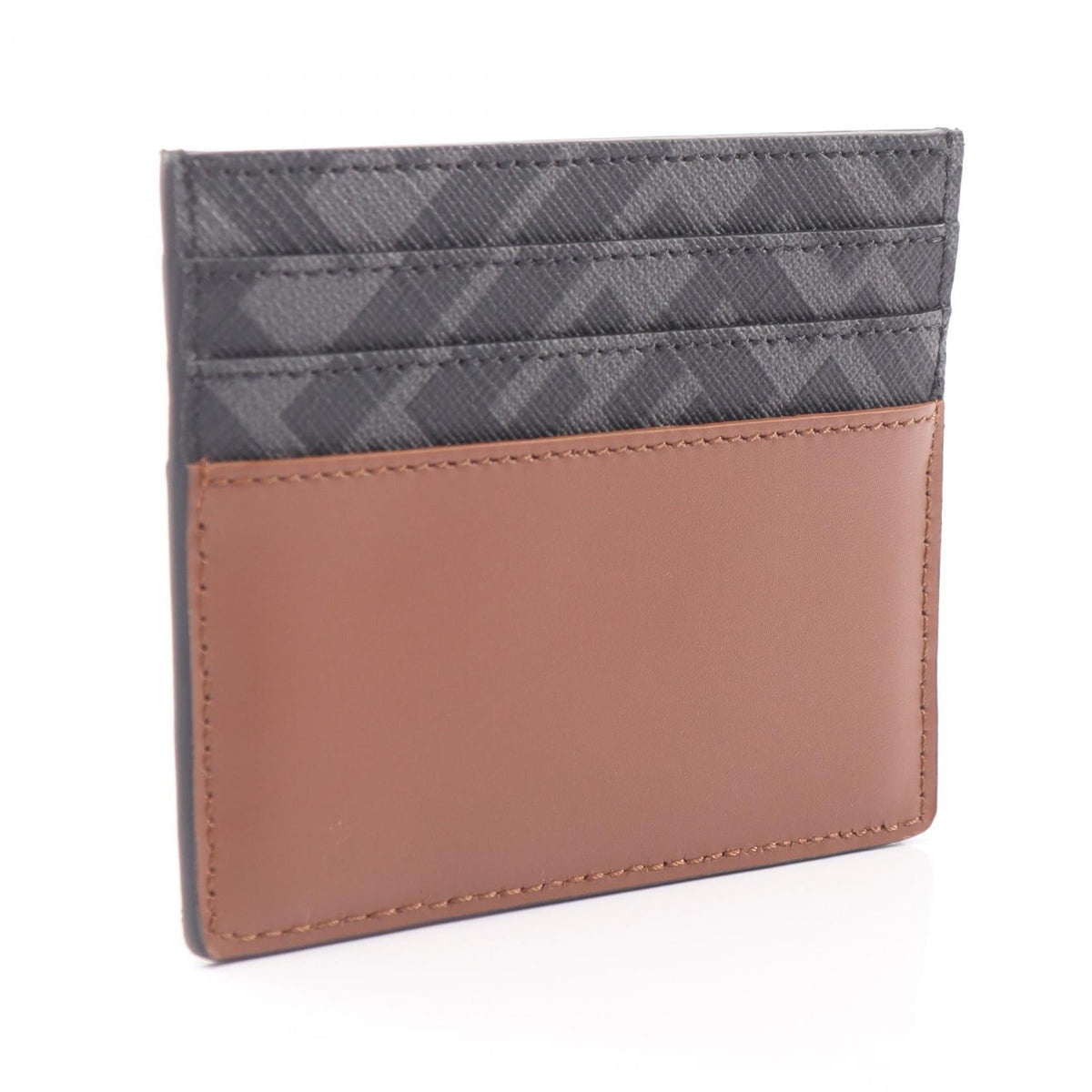 FENDI FF Square Card Case Brown/Black leather PVC 7M0164AFF2F1SCD 2101220143367