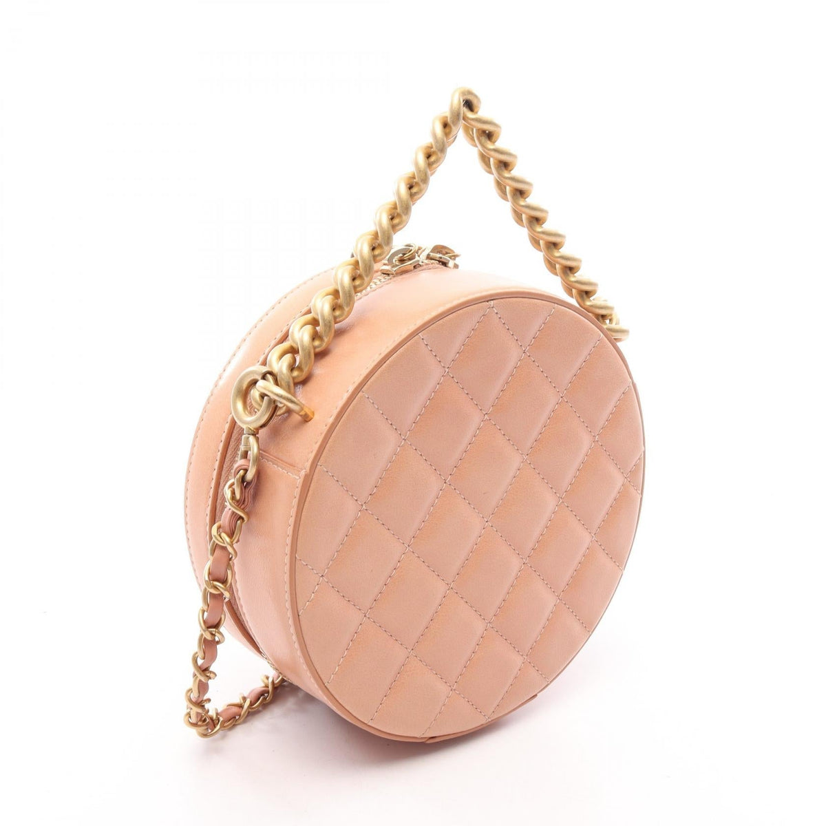 CHANEL Pink COCO Mark Round 2WAY leather 2104102536387