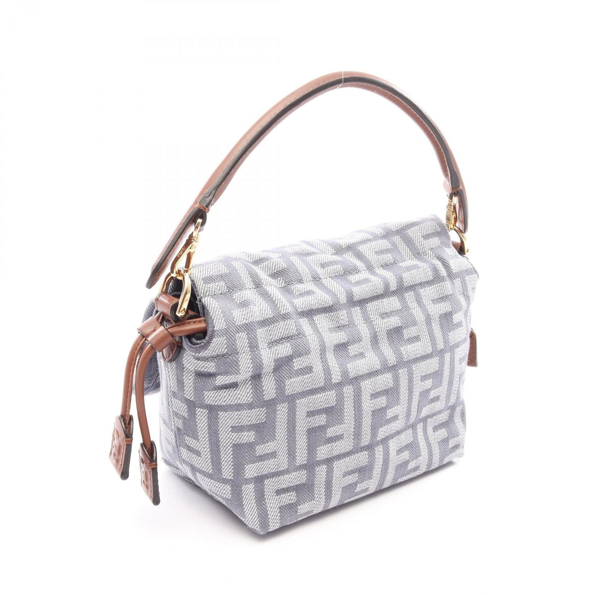 FENDI Mamma Bucket 2WAY Handbag Blue/Brown canvas leather 8BS105AV5WF1SXQ 2101220158774