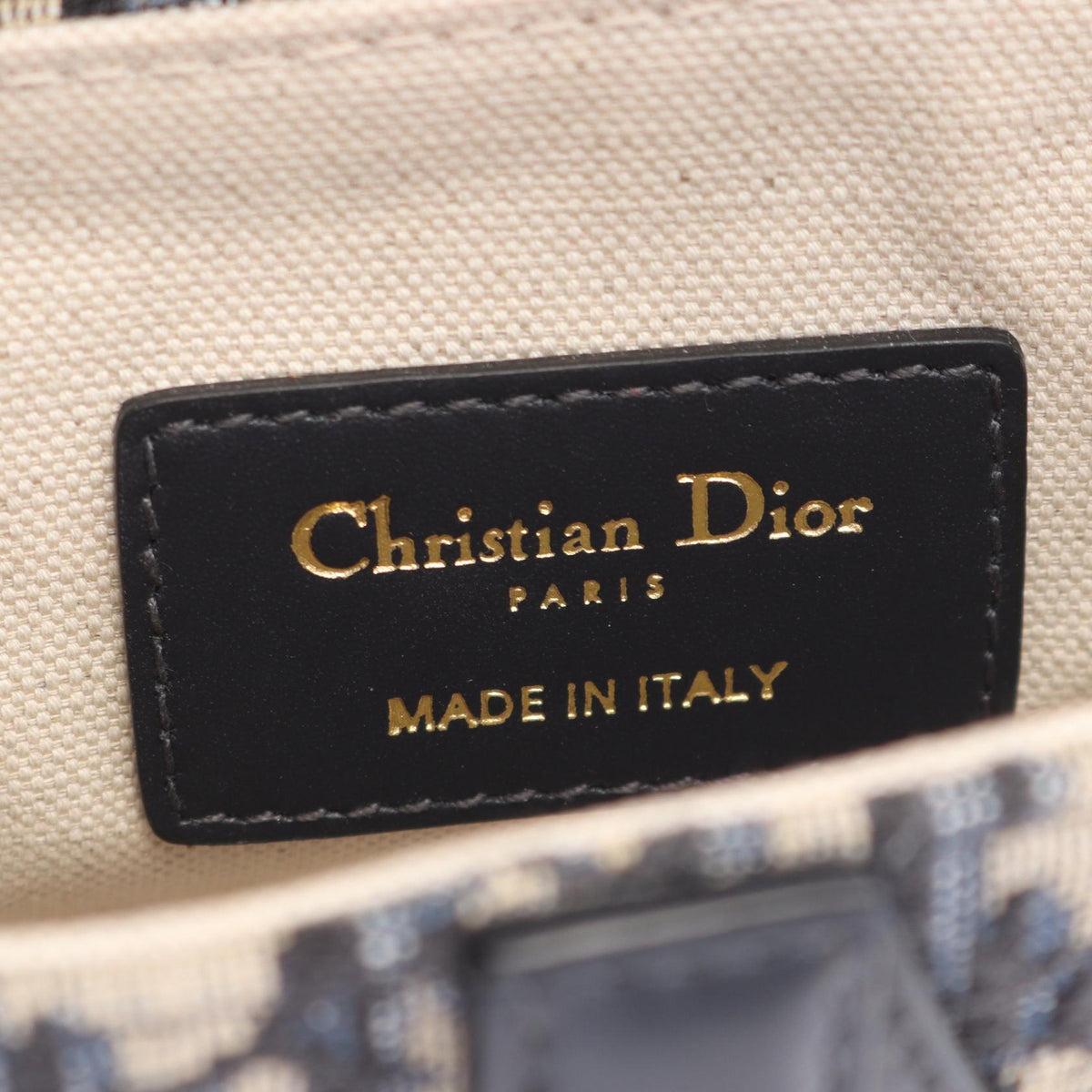 Dior Mini Saddlebag in Oblique Jacquard Handbag Beige/Navy canvas�leather 2101220147518