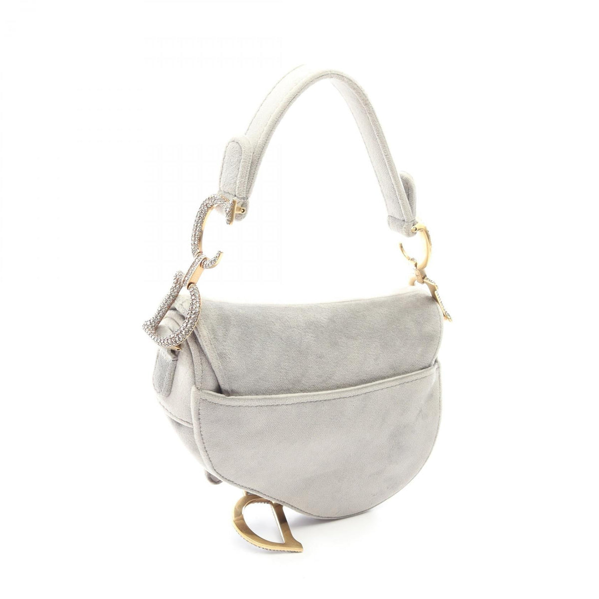 Dior Saddle bag Handbag Gray Fabric 2101220147716